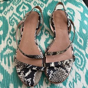 Madewell Slingback Sandal in Snake Embossed Leather